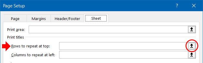 Lặp lại dòng tiêu đề trong Excel