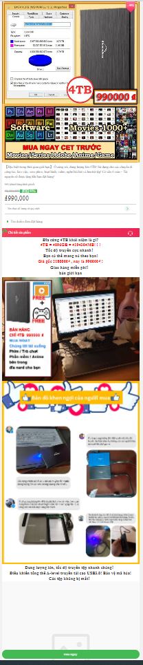 Trang website giao bán ổ đĩa 4TB