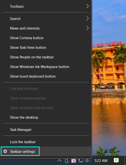 Taskbar windows 10