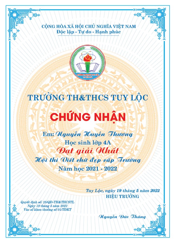 Mẫu giấy chứng nhận